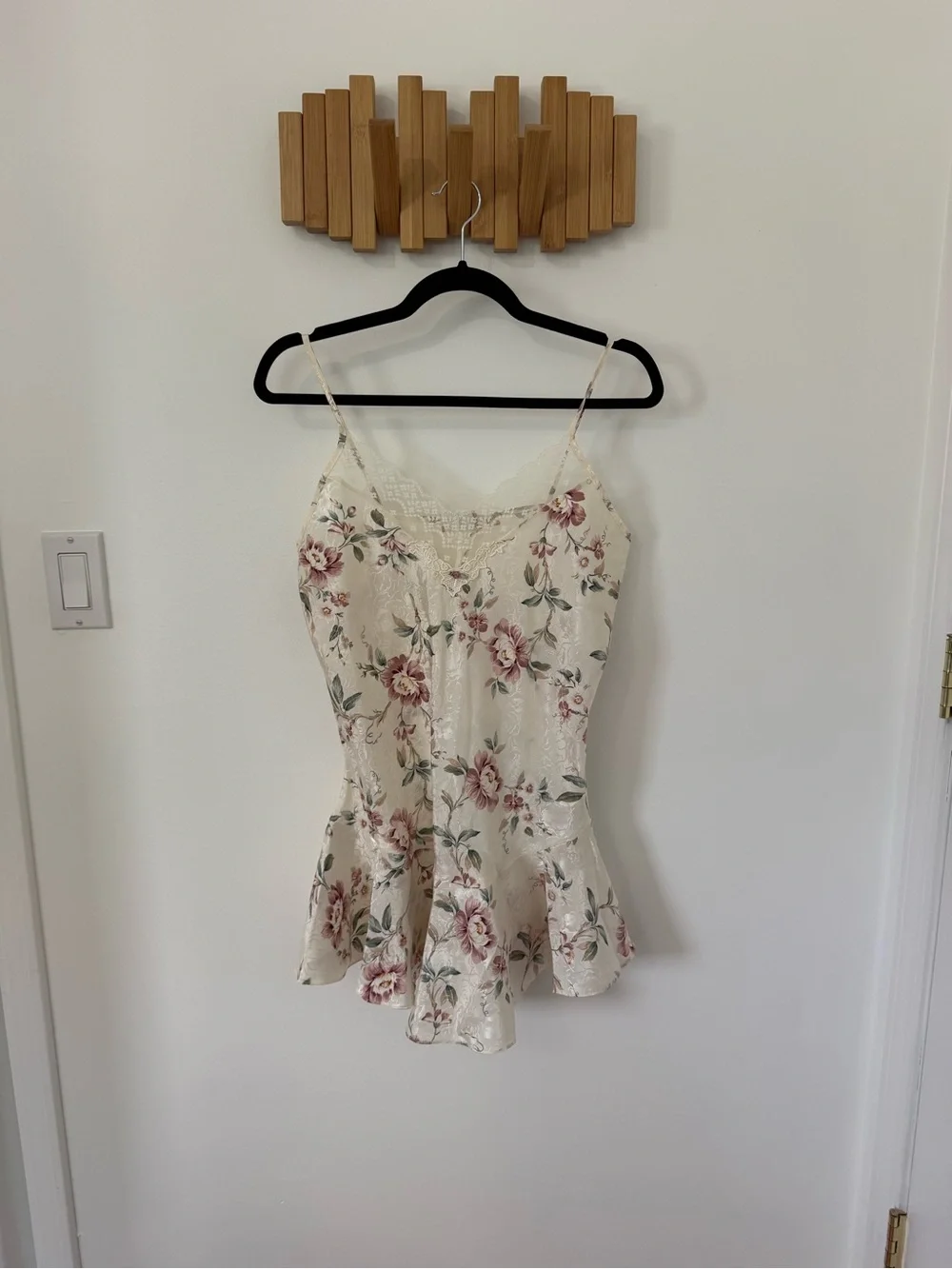 Vintage Sleep Solutions Floral Lace-Trim Dress & Robe Set -Cream, Pink Floral